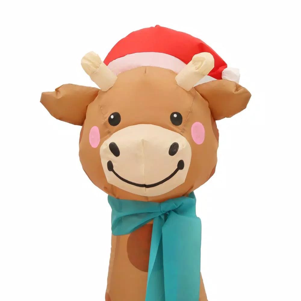 Airblown 12 ft. W Inflatable Pre-Lit Plush Santa in Circus Train Christmas Decoration