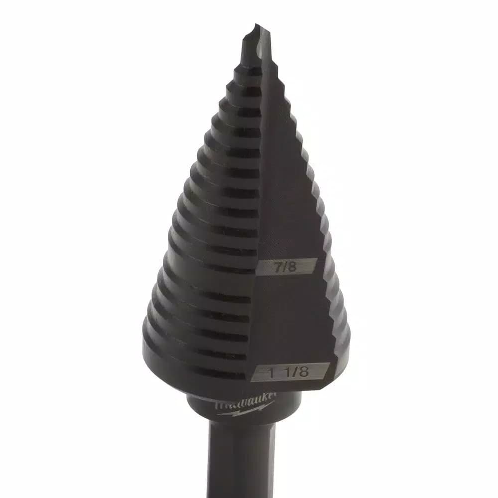 Milwaukee #9 Step Drill Bit, 7/8 in. and 1-1/8 in., Black Oxide