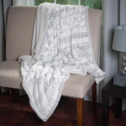 Lavish Home Snow Flakes Fleece Sherpa Throw Blanket, Gray thumbnail 1