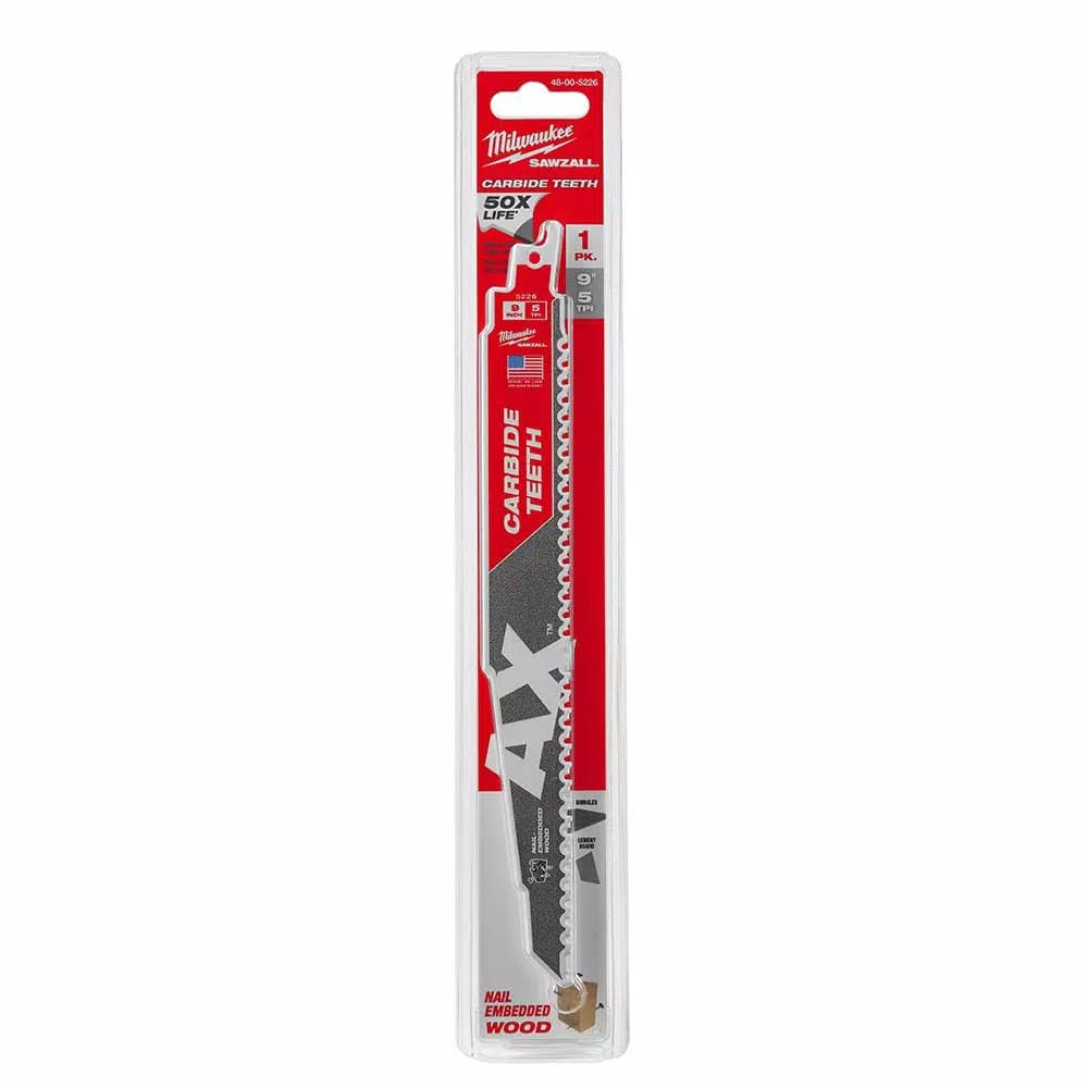 Milwaukee SAWZALL Reciprocating Saw Blade Set, 14-Piece with 9 in. AX Carbide Demo Blade
