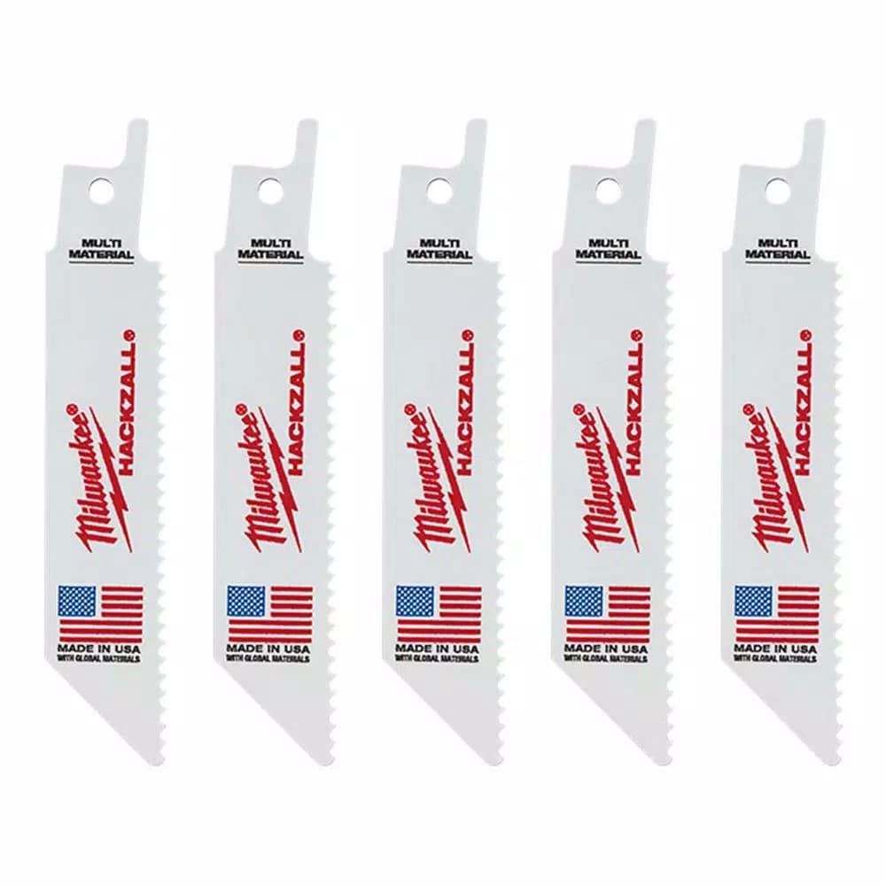 Milwaukee 4 in. Multi-Material HACKZALL Reciprocating Saw Blades, 10 TPI (5 Pack)
