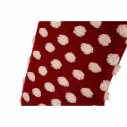 Glitzhome 21 in. Red and White Polka Dot Fabric Pompom Christmas Stocking thumbnail 5
