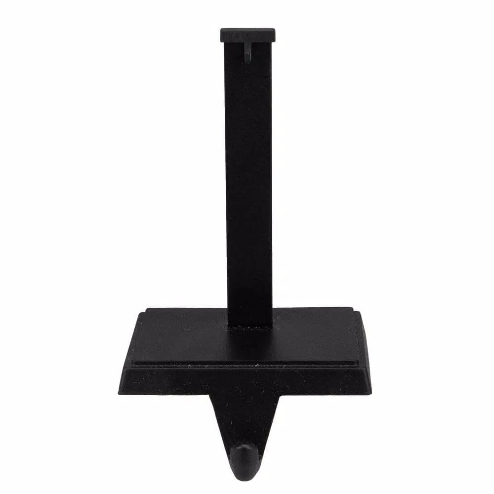 Northlight 6.75 in. Matte Black and Silver Glitter Ornament Stocking Holder