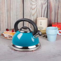 Creative Home Alexa 3.0 Qt. Stainless Steel Whistling Tea Kettle, Aqua Blue thumbnail 5