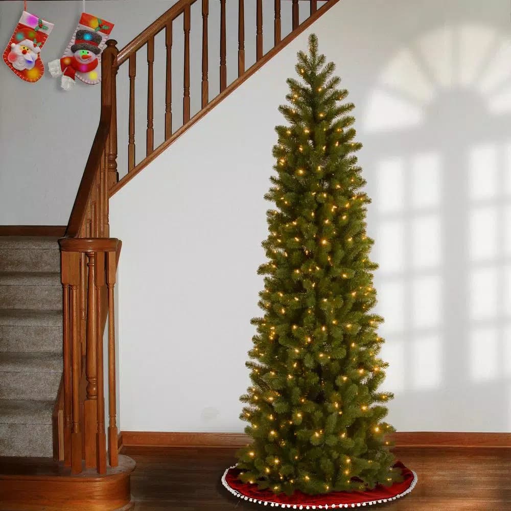 National Tree Company 6.5 ft. Downswept Douglas Slim Fir Artificial Christmas Tree with 300 Clear Lights