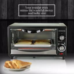 Ovente 800W Electric Toaster Oven, 10L Compact Oven with 3 Cooking Modes and 30-Min Timer, Black thumbnail 7