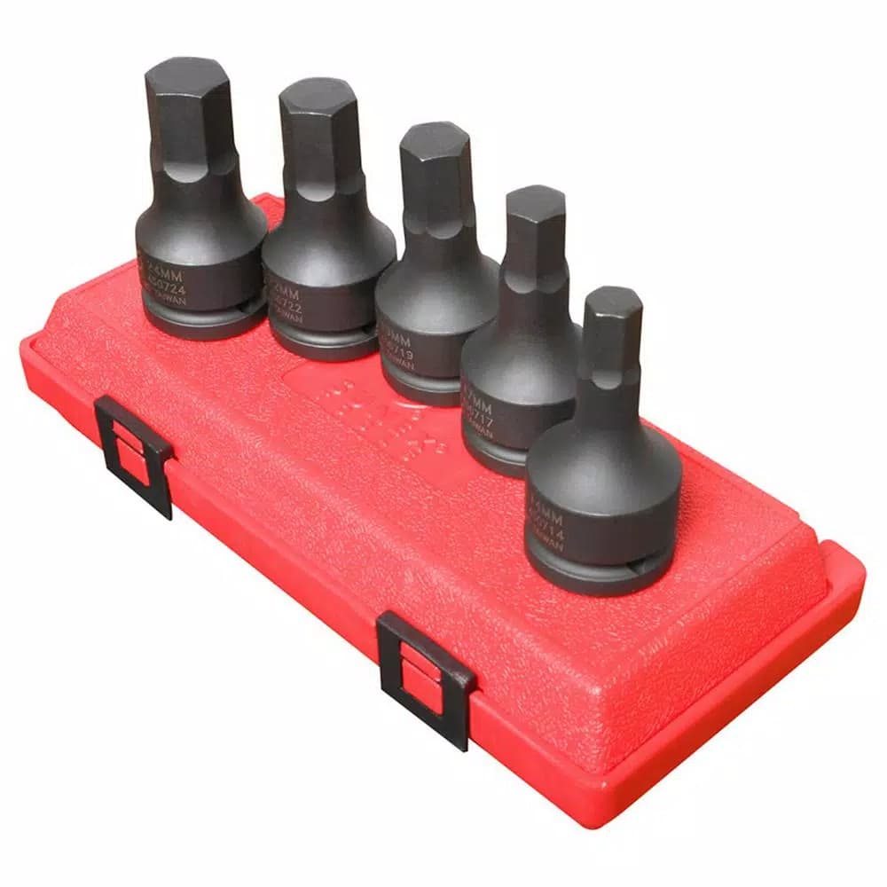 SUNEX TOOLS 3/4 in. Drive Metric Deep Impact Socket Set, 5-Piece Chrome-Molybdenum Steel