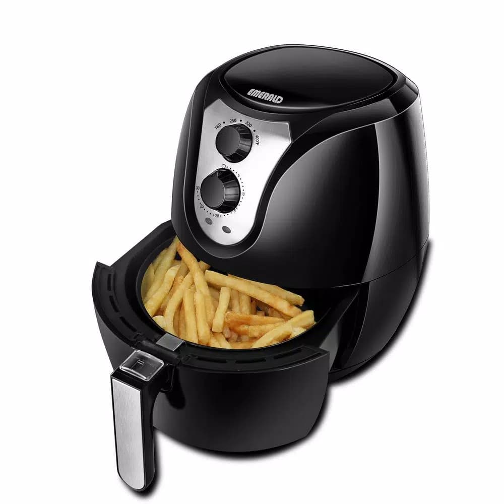 Emerald 3.4 Qt. Manual Air Fryer with Rapid Air Technology, 1400W, Black