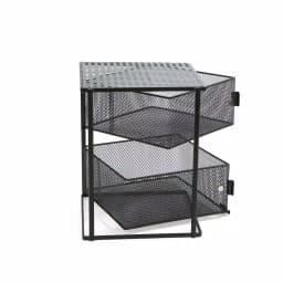 Mind Reader Rotating 2-Tier All-Purpose Organizer Shelf with Magnetic Baskets and Top Shelf, Black thumbnail 1
