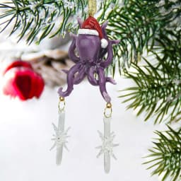 Design Toscano 5.5 in. Tenacious Tentacles Octopus Holiday Ornament with Santa Hat thumbnail 4