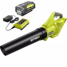 RYOBI 40V MAX Cordless Jet Fan Leaf Blower Kit, 500 CFM, 110 MPH, with 4 Ah Battery and Charger thumbnail 1