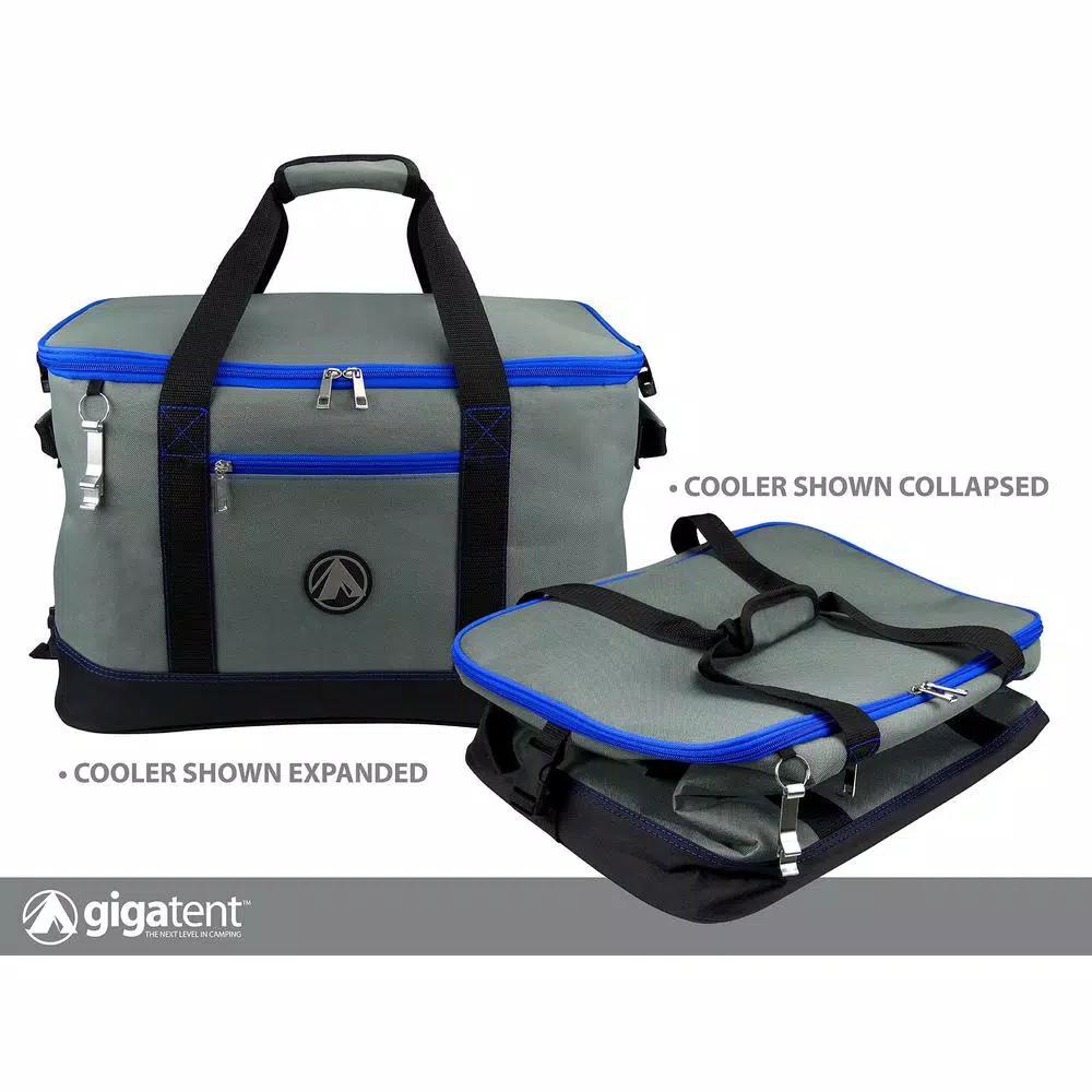 GigaTent Collapsible Soft Cooler Bag with 2 Cargo Pockets and Bottle Opener - Blue