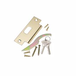 Taco Bright Brass Cylindrical Grade 3 Keyed Entry Door Knob Set, 2.75 in. Backset thumbnail 3