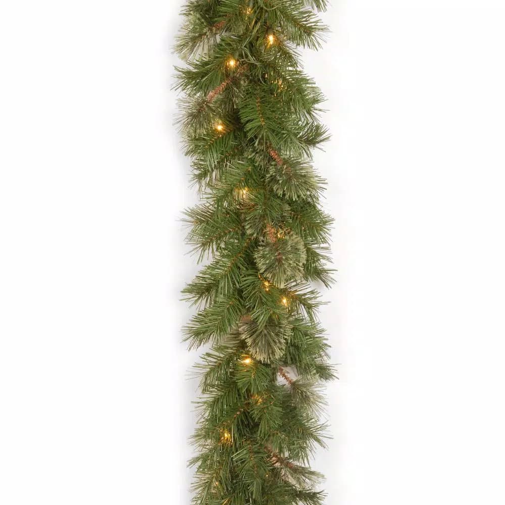 Unbranded Atlanta Spruce 9 ft. Artificial Garland with 50 Clear Incandescent Lights