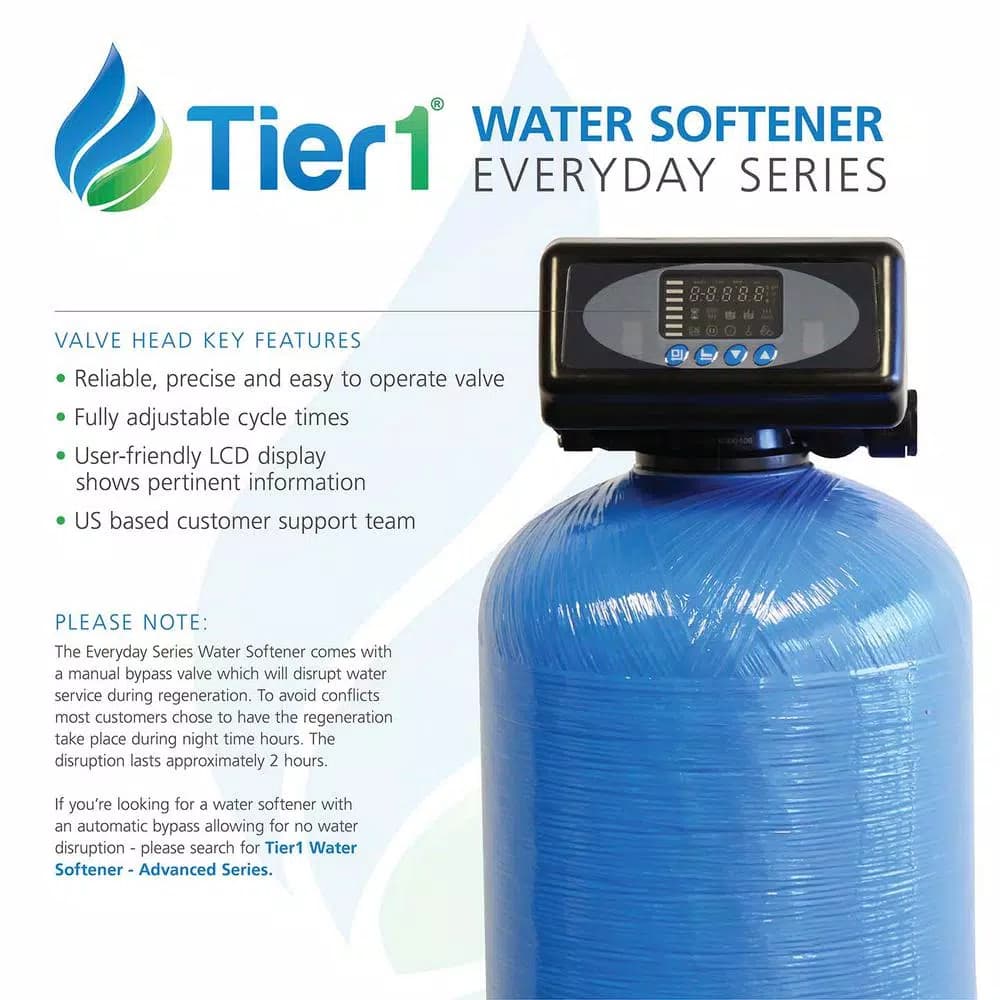 Tier1 Essential Series 48,000 Grain High Efficiency Digital Water Softener