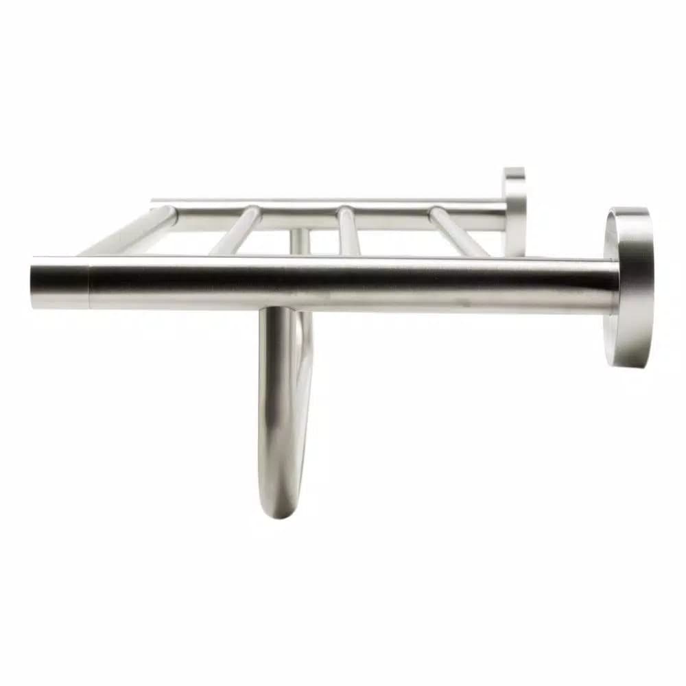 ALFI BRAND AB9538-BN 25.75 in. Modern Wall Mount Towel Rack with Shelf, Brushed Nickel