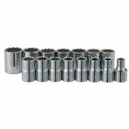 Stanley 15-Piece 1/2 in. Drive Metric Deep Socket Set, 12-Point Professional Grade thumbnail 2