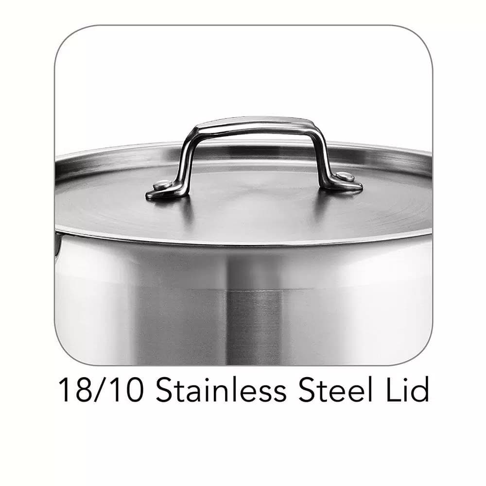 Tramontina Prima 12 Qt. Stainless Steel Tri-Ply Stock Pot with Lid