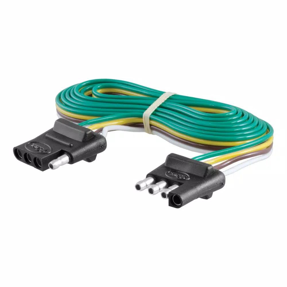 CURT 4-Way Flat Trailer Connector Kit with 72" Color-Coded Wires