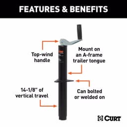 CURT A-Frame Trailer Jack with Top Handle, 5,000 lbs. Capacity, 14 in. Travel thumbnail 4