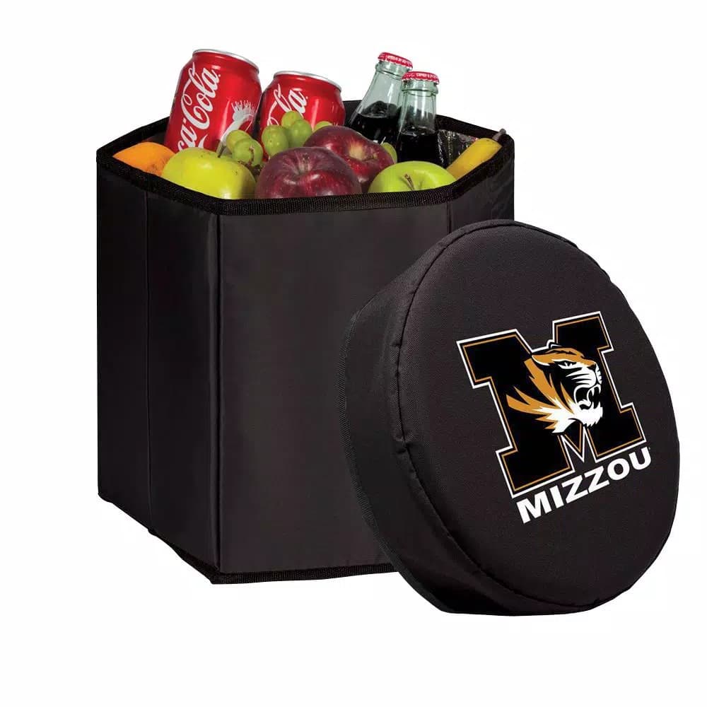 Picnic Time Mizzou Tigers 12 Qt. Black Bongo Collapsible Soft-Side Cooler
