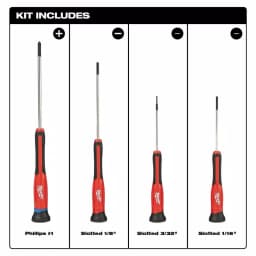 Milwaukee 4-Piece Precision Screwdriver Set with All-Metal Core thumbnail 3