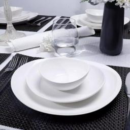 Unbranded Sweese Porcelain Curve Shaped Dinner Plates, 11 Inch, Set of 6, White thumbnail 2