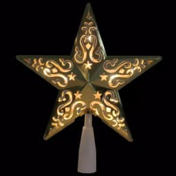 Northlight 8.5 in. Gold Star Cut-Out Christmas Tree Topper with Clear Prelit Lights thumbnail 2