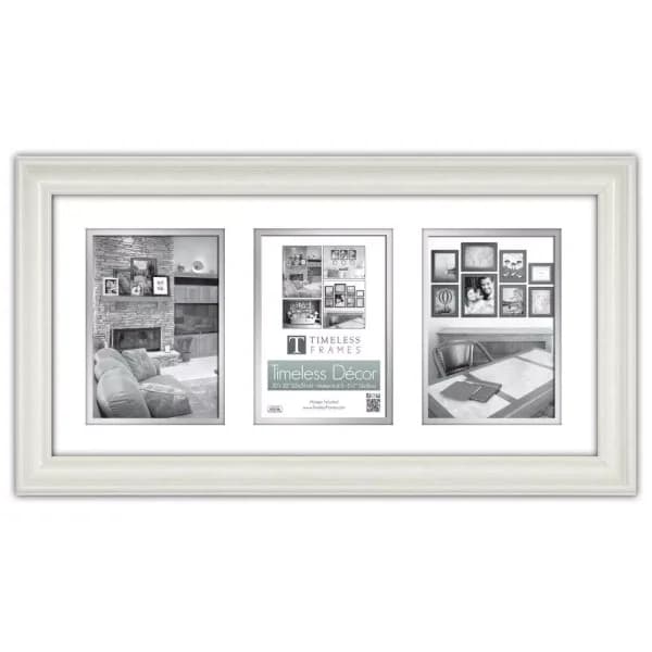 Timeless Frames Lauren 3-Opening Pure White Matted Picture Frame, 20 x 10 in.