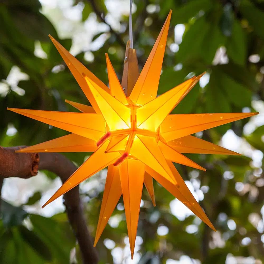 Kringle Traditions 14 in. Illuminated Gold Moravian Star LED Holiday Decoration