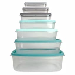 Unbranded 14-Piece Plastic Food Storage Container Set with Secure Snap-On Lids, Multi-Color thumbnail 3