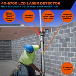 Johnson Red Beam Rotary Laser Detector with Back-lit LCD and Grade Rod Clamp thumbnail 2
