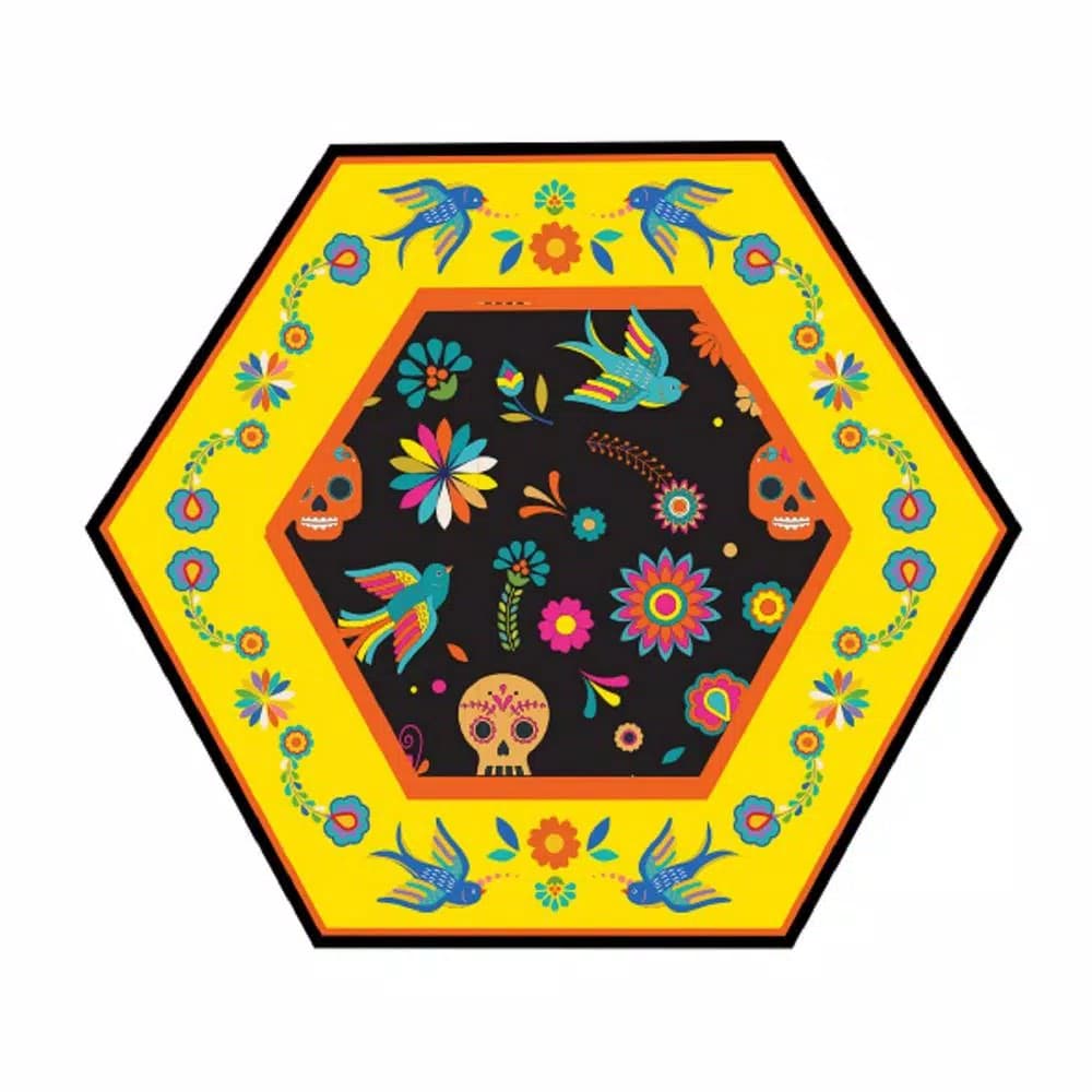 Sugar Plum Party SugarPlum Collection Day of the Dead Hexagon Paper Salad Plates, 16-Piece Set