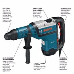 Bosch RH745 13.5 Amp SDS-Max Corded Variable Speed Rotary Hammer Drill with Carrying Case thumbnail 2