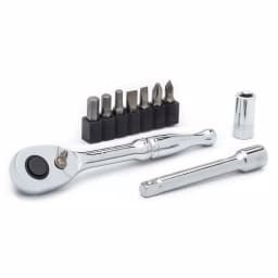 Husky 30-Piece 1/4 in. Drive SAE/Metric Ratchet and Socket Set thumbnail 4