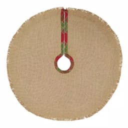 VHC Brands Robert Barn Red & Forest Green Rustic Plaid Christmas Tree Skirt, 21 in. thumbnail 2