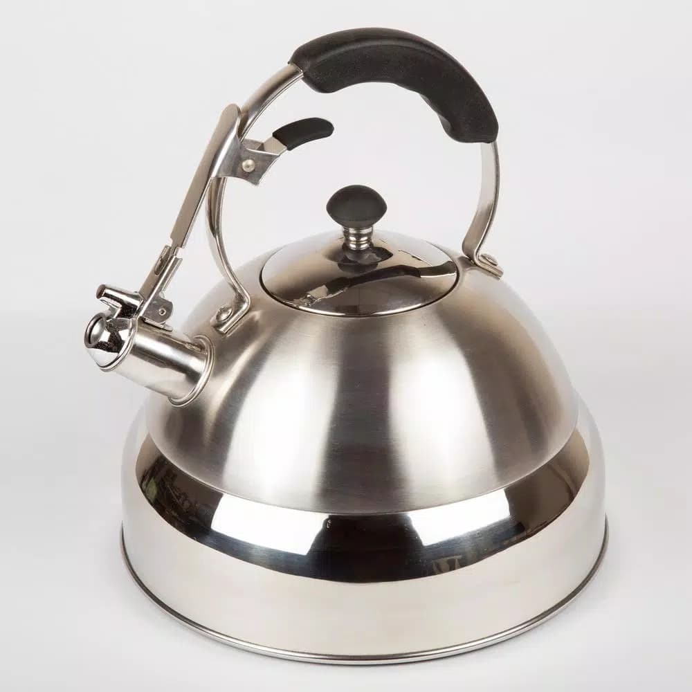 Creative Home Saturn 11.2-Cup Stainless Steel Whistling Tea Kettle, Silver