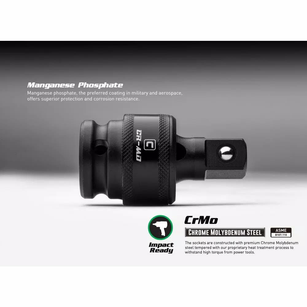 Capri Tools 3-Piece Impact Universal Joint Set, 1/4 in, 3/8 in, 1/2 in Drive