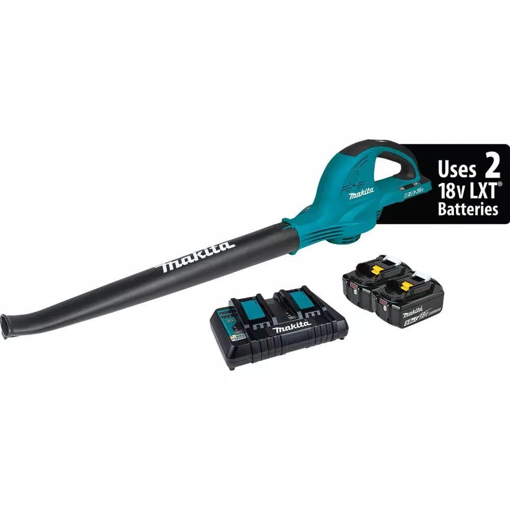 Makita 36V (18V x2) LXT Lithium-Ion Cordless Blower Kit with (2) 5.0Ah Batteries and Dual Port Charger
