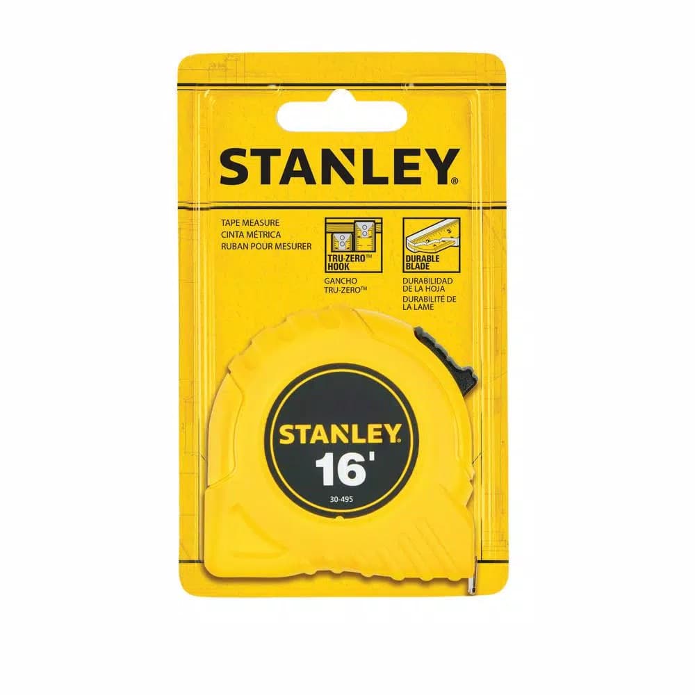 Stanley 16 ft. x 3/4 in. Tape Measure with Polymer-Coated Blade and High-Impact ABS Case