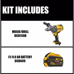 DEWALT DCD130B 60V MAX Cordless Brushless 1/2 in. Mixer/Drill with E-Clutch & (1) 9.0 Ah FLEXVOLT Battery thumbnail 2
