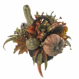 Nearly Natural 15 in. Fall Pumpkin and Berry Artificial Table Arrangement, Rustic Farmhouse Decor thumbnail 3