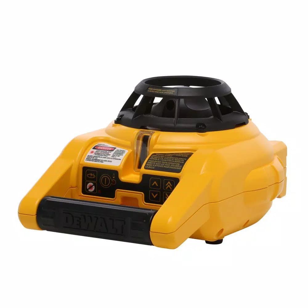DEWALT Red Self-Leveling Rotary Laser Level Kit with Detector, Clamp, Wall Mount, and Bag