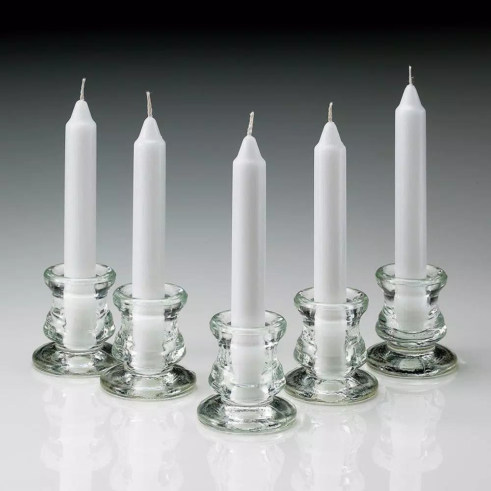 Light In The Dark 6 in. White Unscented Taper Candles, 3/4 in. Thick, Set of 80