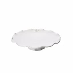 Abigails Fleur De Lis Ruffled Edge Ceramic Footed Cake Stand - Handcrafted in Italy thumbnail 2