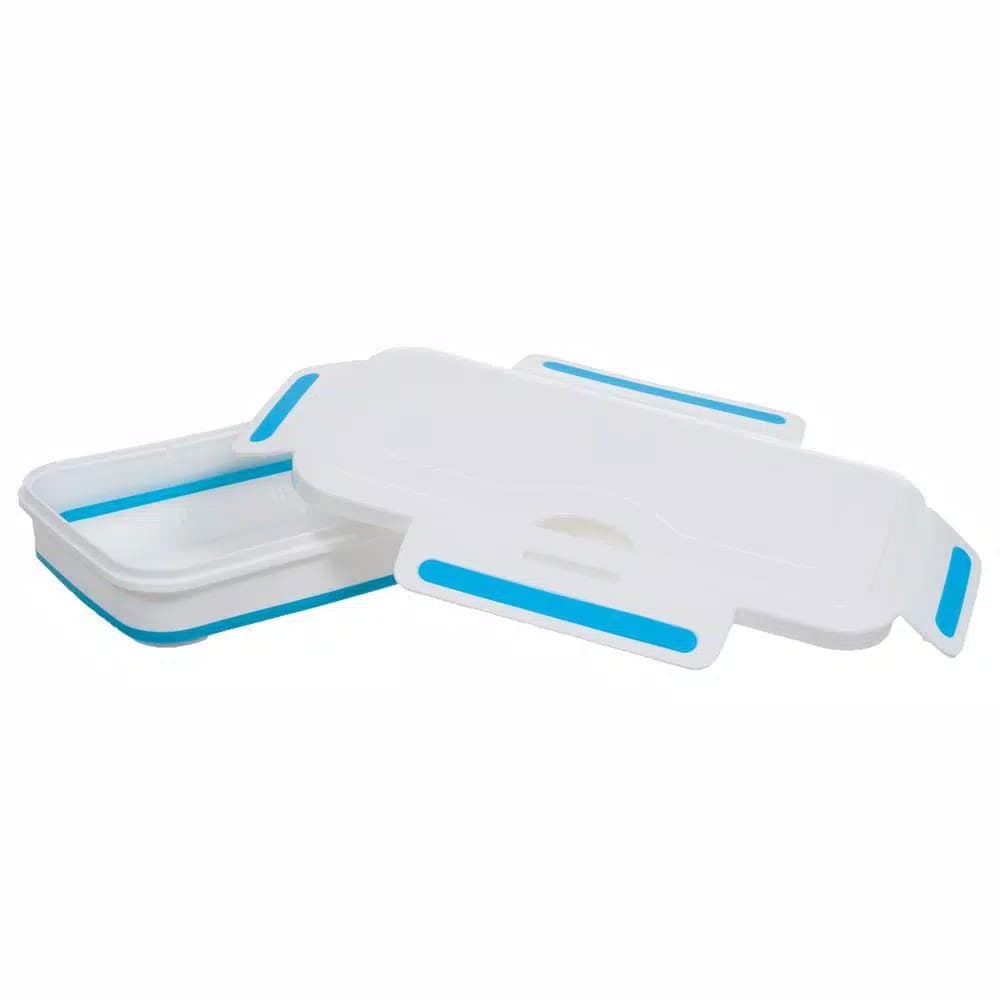 Classic Cuisine Rectangular Expandable Lunch Box with Dividers, Collapsible Food Storage