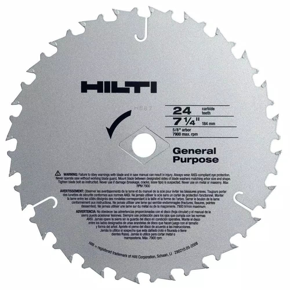 Hilti W-CSC 7-1/4 in. 24-Teeth General Purpose Circular Saw Blades, 50-Pack