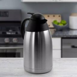 MegaChef 67.6 fl. oz. Stainless Steel Thermal Beverage Carafe with Black Lid thumbnail 3