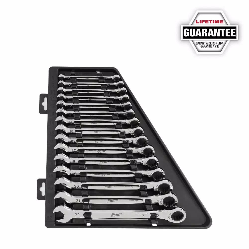 Milwaukee 15-Piece Metric Ratcheting Combination Wrench Set