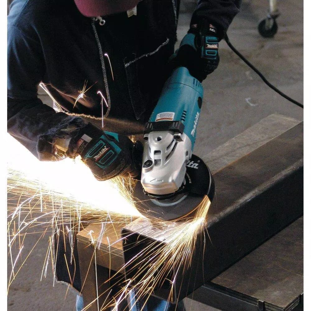 Makita 7 in. Corded Angle Grinder, 15 Amp, 6000 RPM with Grinding Wheel and Side Handle